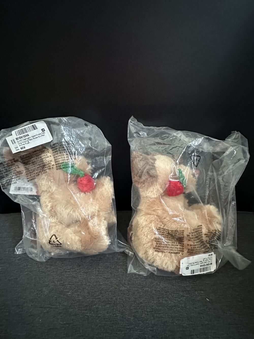 GUND DeAngelo Valentine’s Day Dog Plush Lot of 2 Red Rose New Sealed